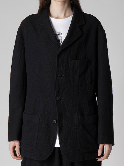 【Y's for men - ワイズフォーメン】"Y's for men × MASSES" SHRINK SERGE FULLING JACKET(ジャケット/ブラック)