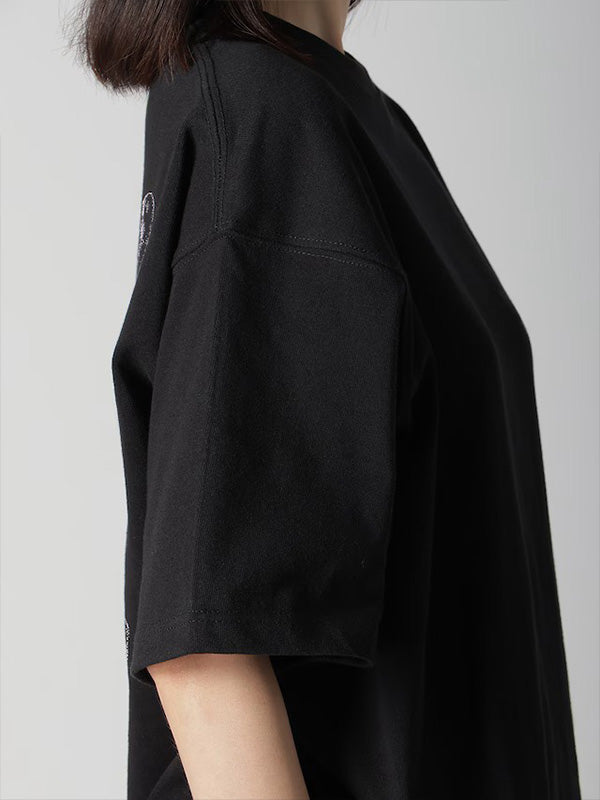 【Y's.... - ワイズビー】9.1OZ MOTH PRINT T /BLACK (Tシャツ/ブラック)