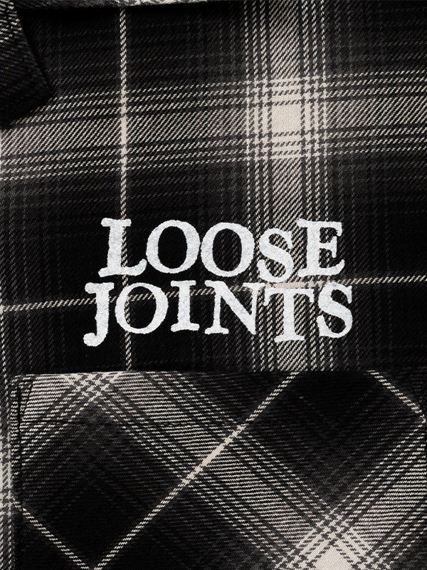 【RAFU×loosejoints】"RIGHT NOW" FLANNEL S/S SHIRTS(シャツ/ブラック)