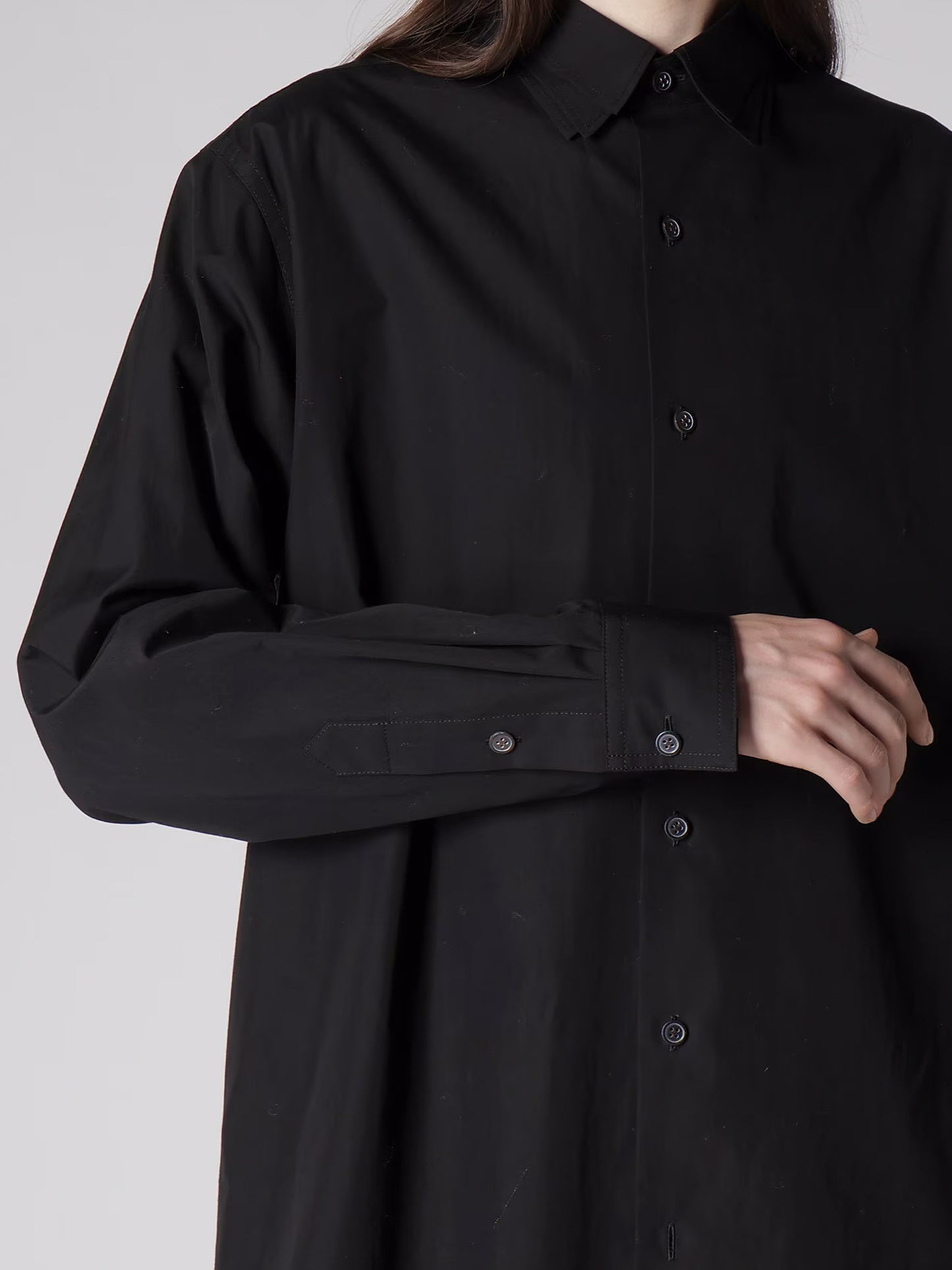 【Y's for men-ワイズフォーメン】100/2 BROAD SHIRT WITH TRIPLE COLLAR(シャツ/ブラック)