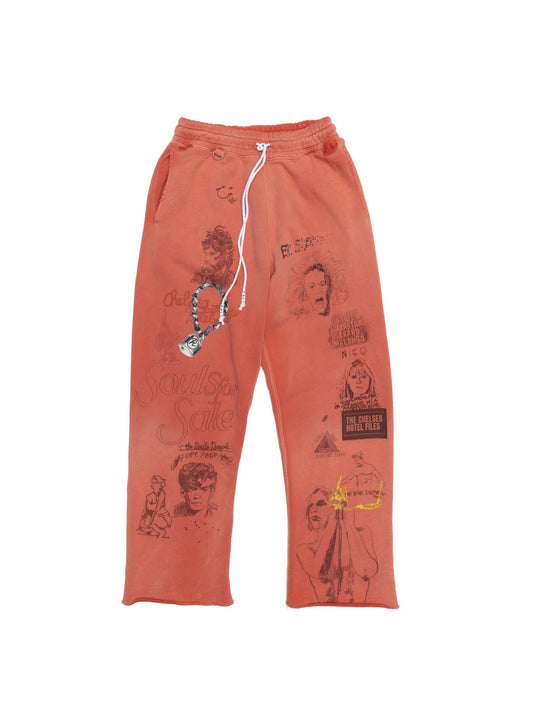 【PALY HOLLYWOOD - パリーハリウッド】BELLA MCGOLDRICK© X CHELSEAY HOTEL SWEATPANT / ORANGE(ボトムス/オレンジ)