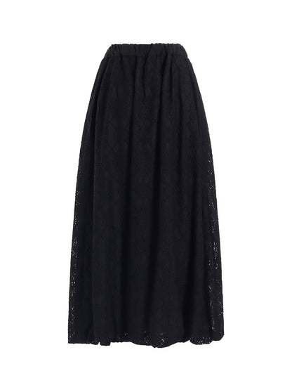 【Y's - ワイズ】LACE BALLOON SKIRT/ BLACK(スカート/ブラック)