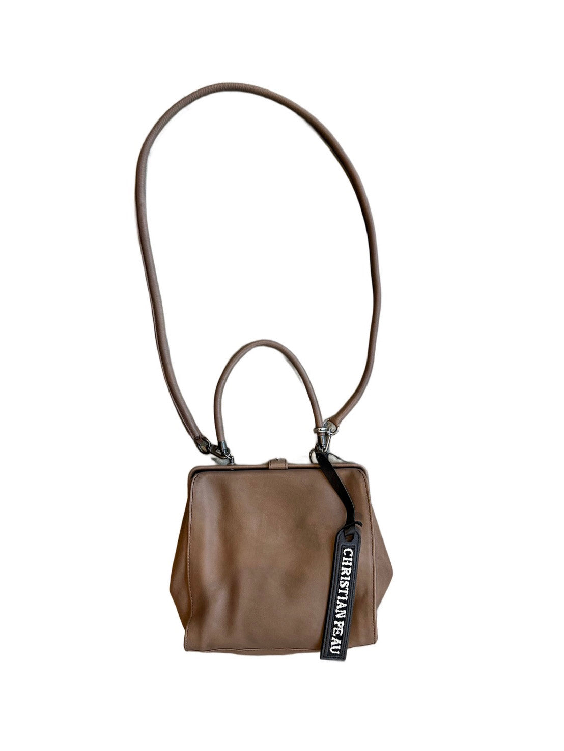 【Christian Peau - クリスチャンポー】06435-1 CP SQUARE "Cow Leather"/ PLUM GREY(バッグ/グレー)