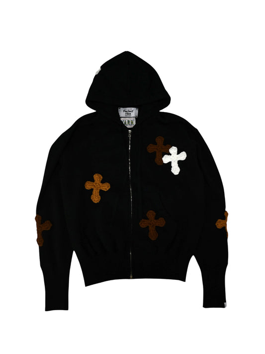 【Perfect ribs® × Y.A.R.N. 】Basic Zip Hoodie / Black(パーカー/ブラック)