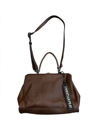 【Christian Peau - クリスチャンポー】GM SHOULDER POUCH 03 M /D BROWN(レザーバック/ダークブラウン）