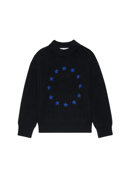 【Études studio - エチュード スタジオ】Ribbed Round Neck Europa / BLACK (セーター/ブラック)