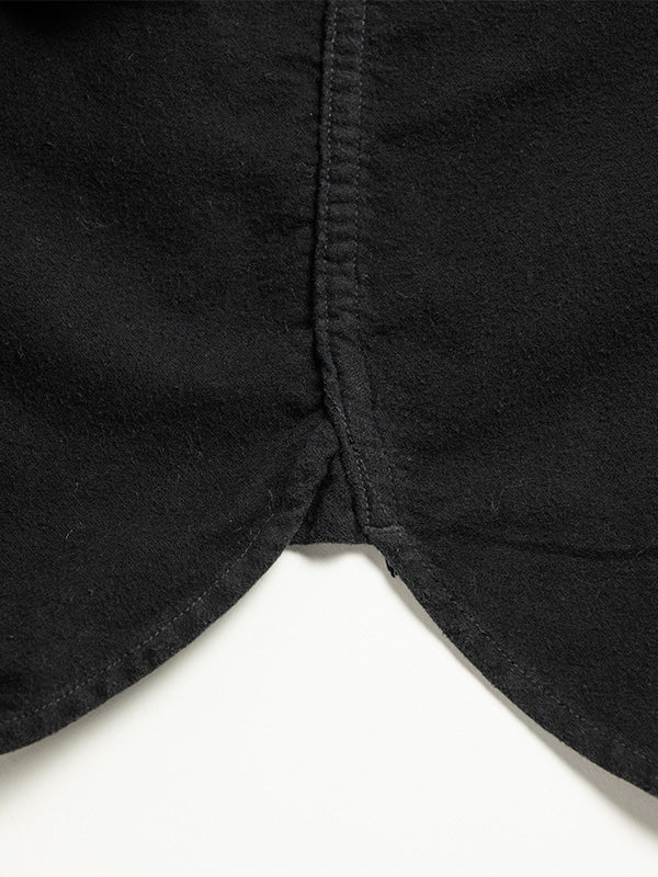 【ANACHRONORM - アナクロノーム】AN380 COTTON SUEDE WIDE SHIRTS BLACK / BLACK (シャツ/ブラック)