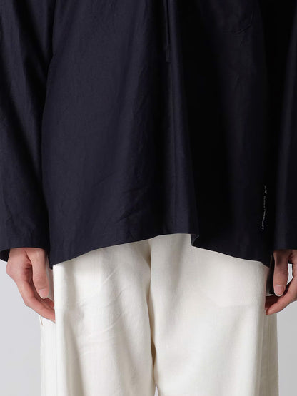 【Y's - ワイズ】Y's BORN PRODUCT THIN COTTON TWILL HOODIE PULL OVER / NAVY (パーカー/ネイビー)