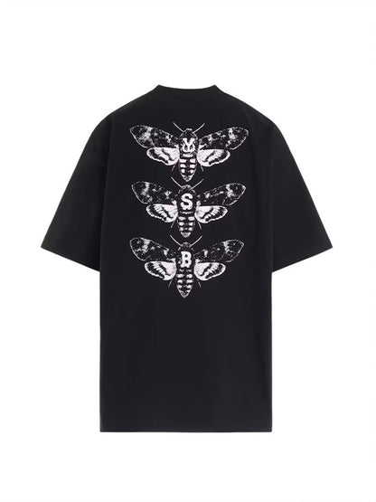 【Y's.... - ワイズビー】9.1OZ MOTH PRINT T /BLACK (Tシャツ/ブラック)