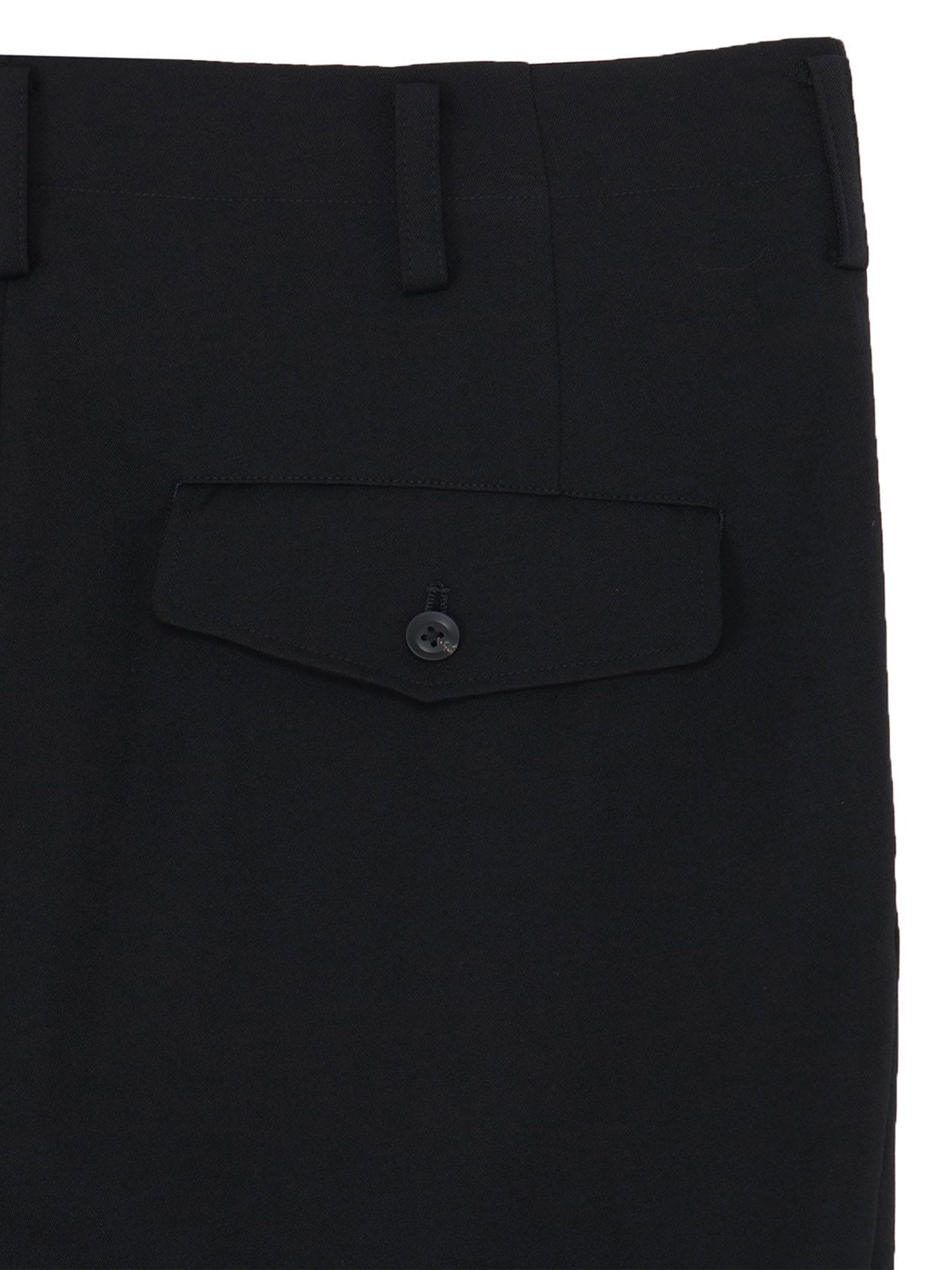 【Yohji Yamamoto POUR HOMME - ヨウジヤマモト プールオム】WOOL GABARDINE 2TUCKS PANTS（パンツ/ブラック)