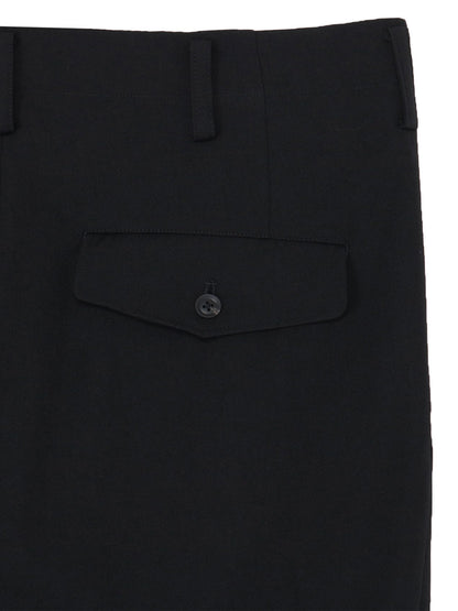 【Yohji Yamamoto POUR HOMME - ヨウジヤマモト プールオム】WOOL GABARDINE 2TUCKS PANTS（パンツ/ブラック)