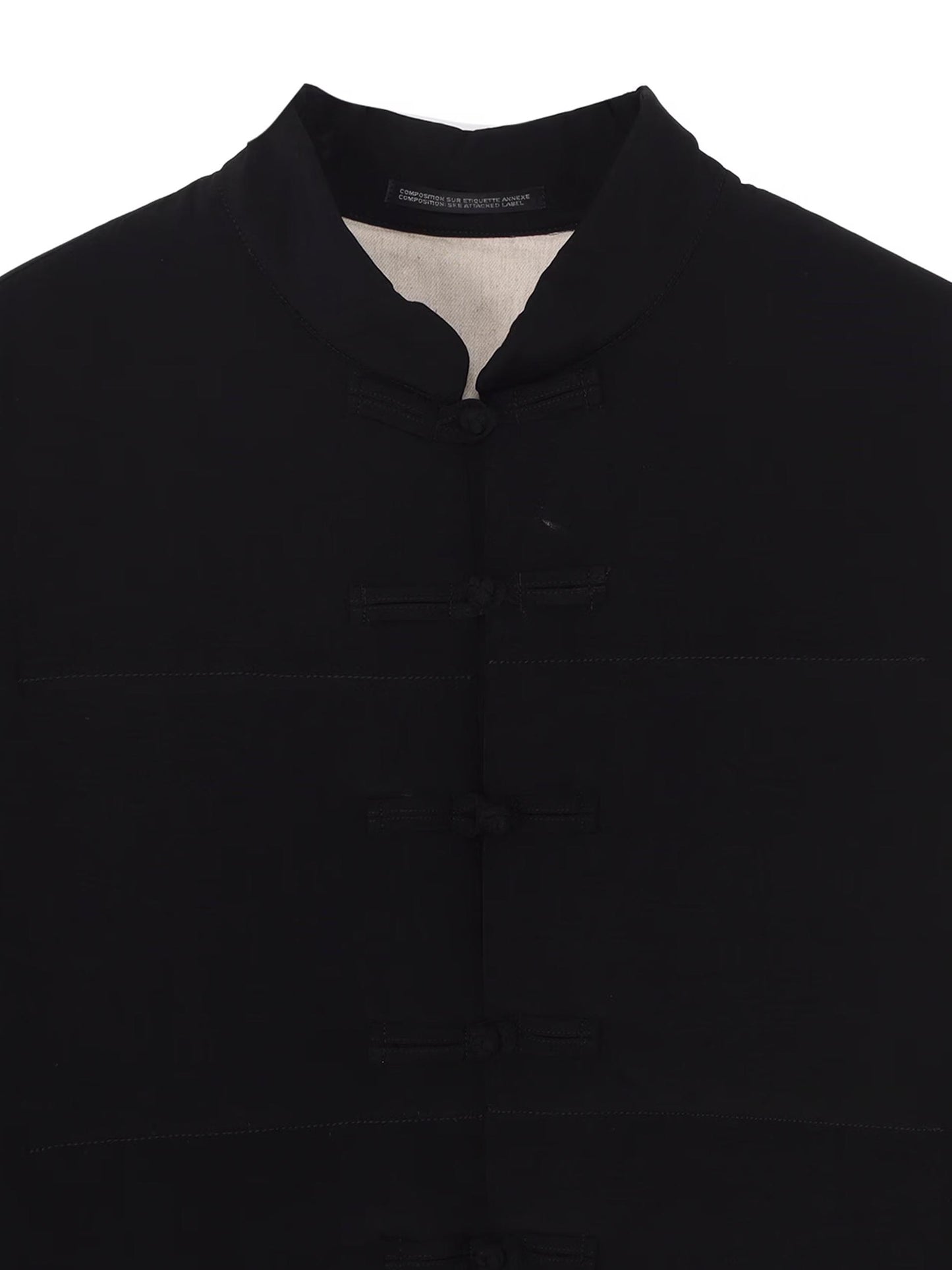 【Yohji Yamamoto POUR HOMME - ヨウジヤマモト プールオム】Ta TUXEDO STAND COLLAR REVERSIBLE PADDED BLOUSE（ジャケット/ ブラック)