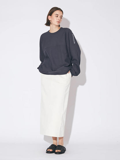 【beautiful people - ビューティフルピープル】suvin compact jersey no shoulder long T / NAVY（L/S Tシャツ/ネイビー)