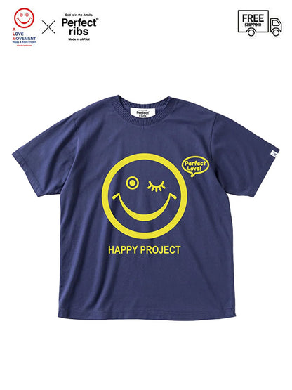 【Perfect ribs®×ALM】"SMILE & TAKE IT EASY" Short Sleeve T Shirts / Vintage Navy(Tシャツ)