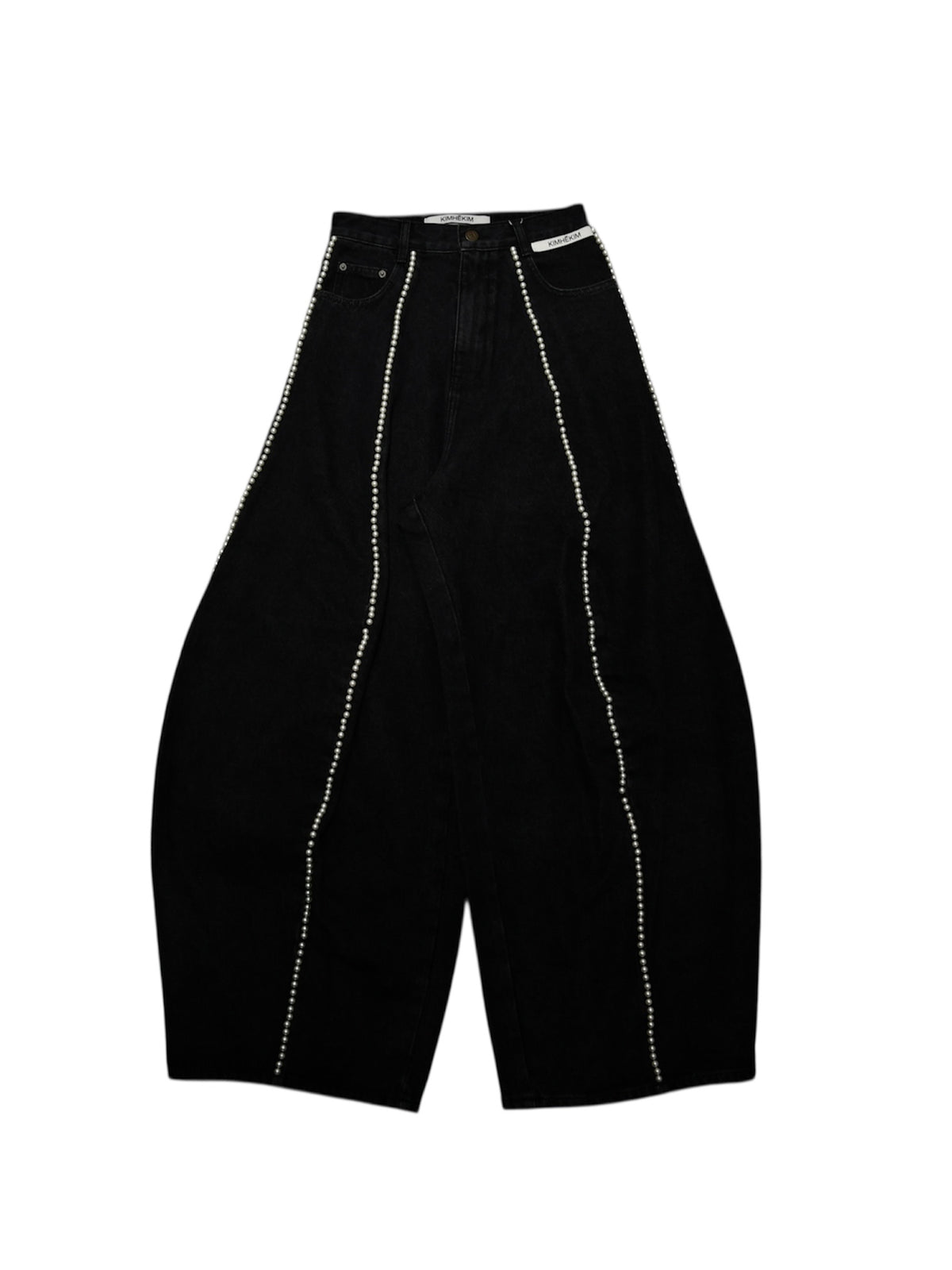 KIMHEKIM - キムヘキム】PEARL EMBELLISHED BALLOON JEANS / BLACK 
