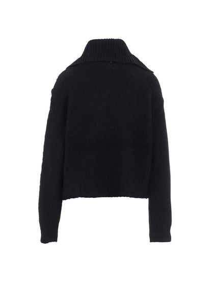 【Y's - ワイズ】TOGGLE BUTTON ASYMMETRIC CARDIGAN / BLACK (ニット/ブラック)