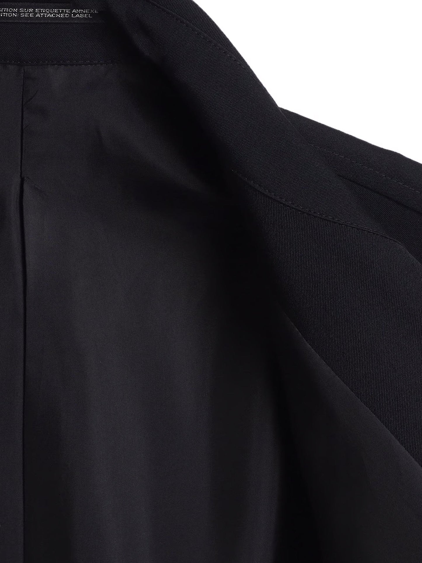 【Y's for men - ワイズフォーメン】WOOL GABARDINE COAT WITH STAND FRONT COLLAR(コート/ブラック)