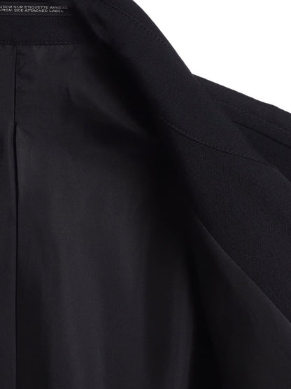 【Y's for men - ワイズフォーメン】WOOL GABARDINE COAT WITH STAND FRONT COLLAR(コート/ブラック)