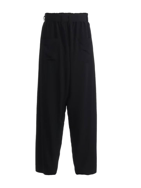 【Ground Y - グラウンドワイ】TRIACETATE/POLYESTER CREPE de CHINE EXTRA WIDE FRONT SEAM PANTS(パンツ/ブラック)