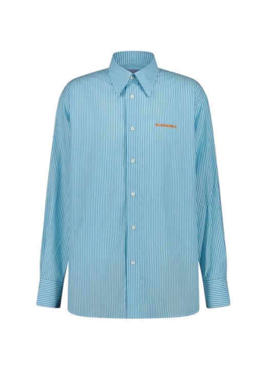 20%OFF【BLUE MARBLE - ブルーマーブル 】Striped Poplin Shirt / Blue (シャツ/ブルー)