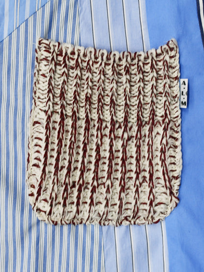 【Perfect ribs®×A LOVE MOVEMENT】Recycle Pocket Shirts / Striped patchwork(シャツ/ストライプ/パッチワーク)