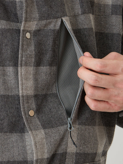 【White Mountaineering - ホワイトマウンテニアリング】GUSSET SLEEVE SHIRT BLOUSON / GRAY (シャツ/グレー)
