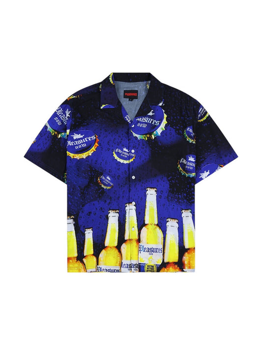 【PLEASURES - プレジャーズ】CERVEZA CAMP SHIRT / BLUE (シャツ/ブルー)