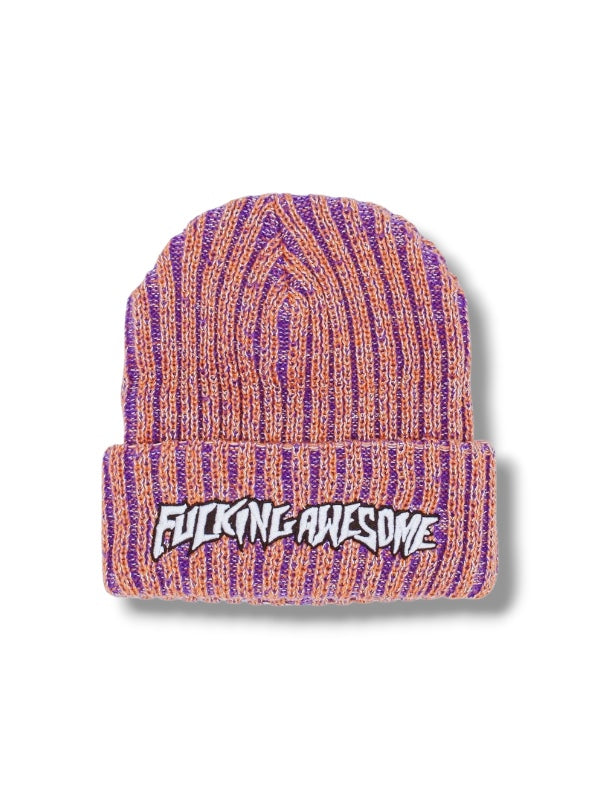 【Fucking Awesome- ファッキングオーサム】REFLECTIVE STRIPE BEANIE  / Orange（ビーニー/オレンジ)