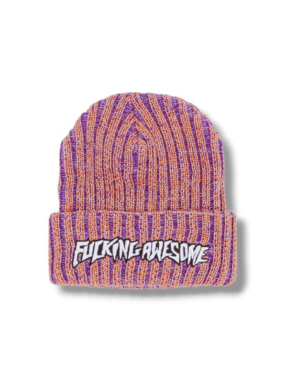 【Fucking Awesome- ファッキングオーサム】REFLECTIVE STRIPE BEANIE  / Orange（ビーニー/オレンジ)