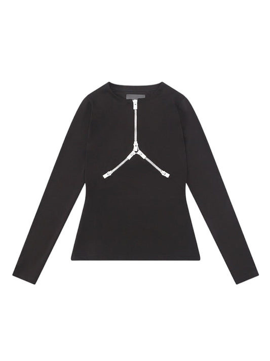 【HELIOT EMIL  - エリオットエミル】TECTON ZIP TOP / BLACK (トップス/ブラック)