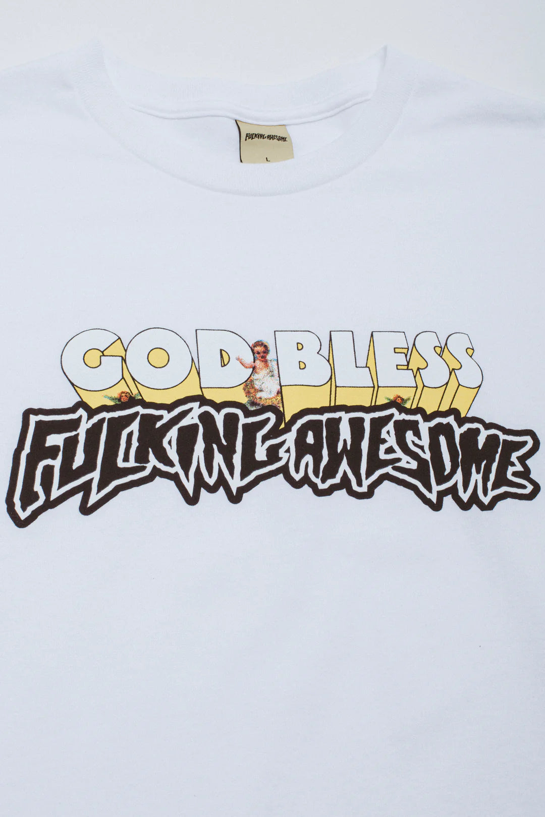 【Fucking Awesome- ファッキングオーサム】 GOD BLESS FA TEE /  WHITE（Tシャツ/ホワイト)