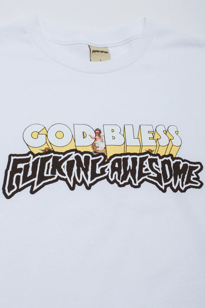 【Fucking Awesome- ファッキングオーサム】 GOD BLESS FA TEE /  WHITE（Tシャツ/ホワイト)