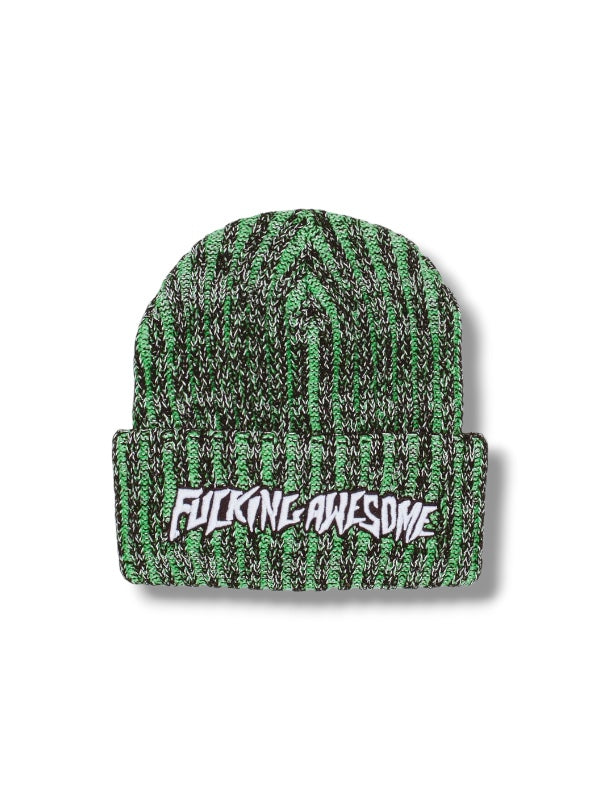 【Fucking Awesome- ファッキングオーサム】REFLECTIVE STRIPE BEANIE  / BLACK（ビーニー/ブラック)