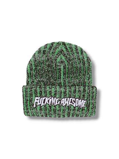 【Fucking Awesome- ファッキングオーサム】REFLECTIVE STRIPE BEANIE  / BLACK（ビーニー/ブラック)