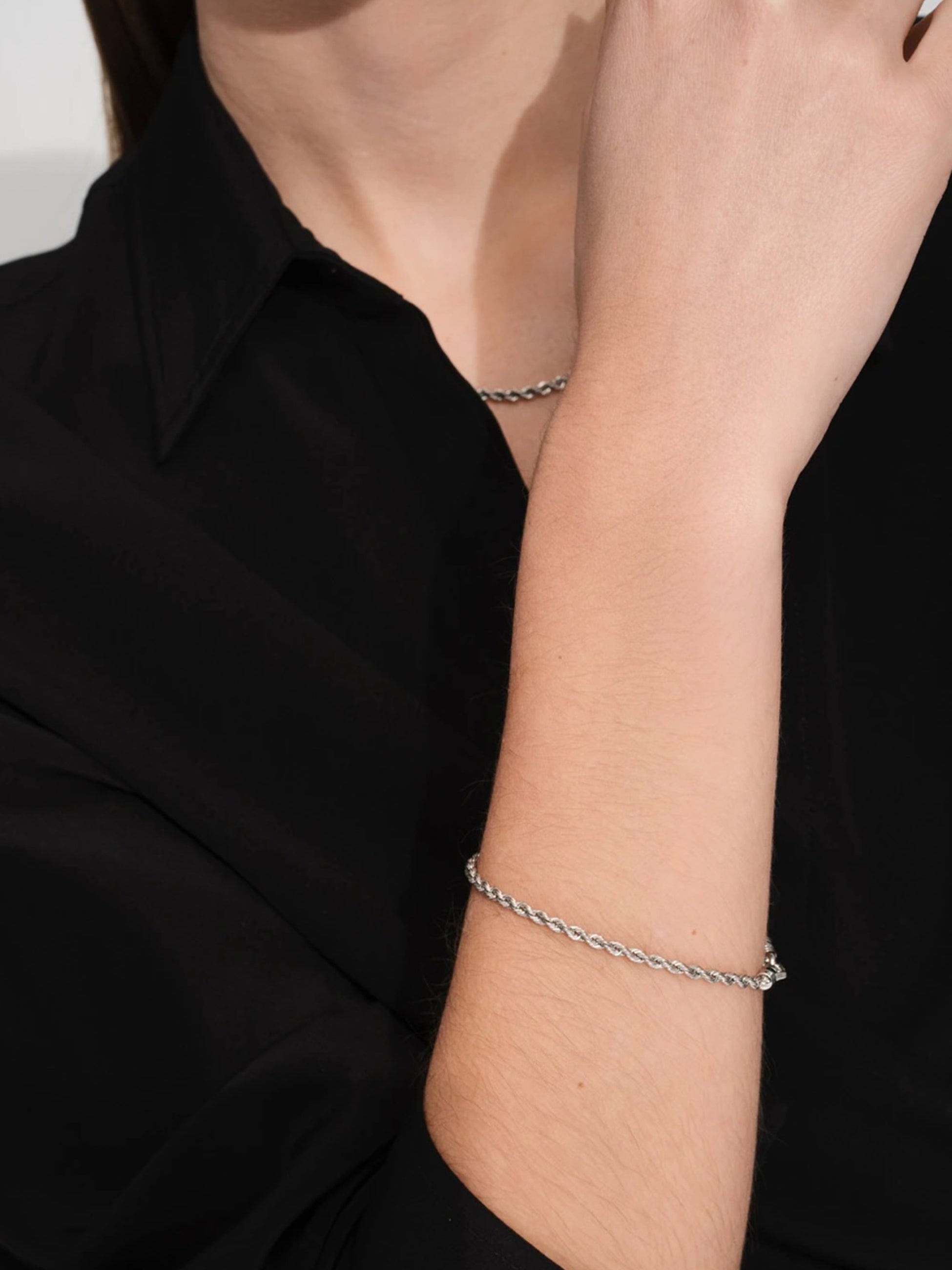 TOM WOOD ブレスレットシルバー No.001 TOM WOOD - トムウッド】Rope Bracelet (ブレスレット/シルバー