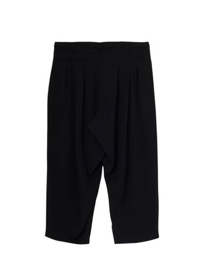 【Yohji Yamamoto POUR HOMME - ヨウジヤマモト プールオム】WOOL GABARDINE 12TUCKS PANTS(パンツ/ブラック)
