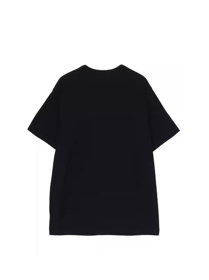 【Yohji Yamamoto POUR HOMME - ヨウジヤマモト プールオム】30/- COMBED PLAIN STITCH SHORT SLV T PT D（Tシャツ/ ブラック)