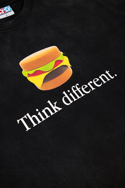 【VANDY THE PINK - ヴァンディー・ザ・ピンク】THINK BURGER T-SHIRT / WASHED BLACK (Tシャツ/ウォッシュドブラック)