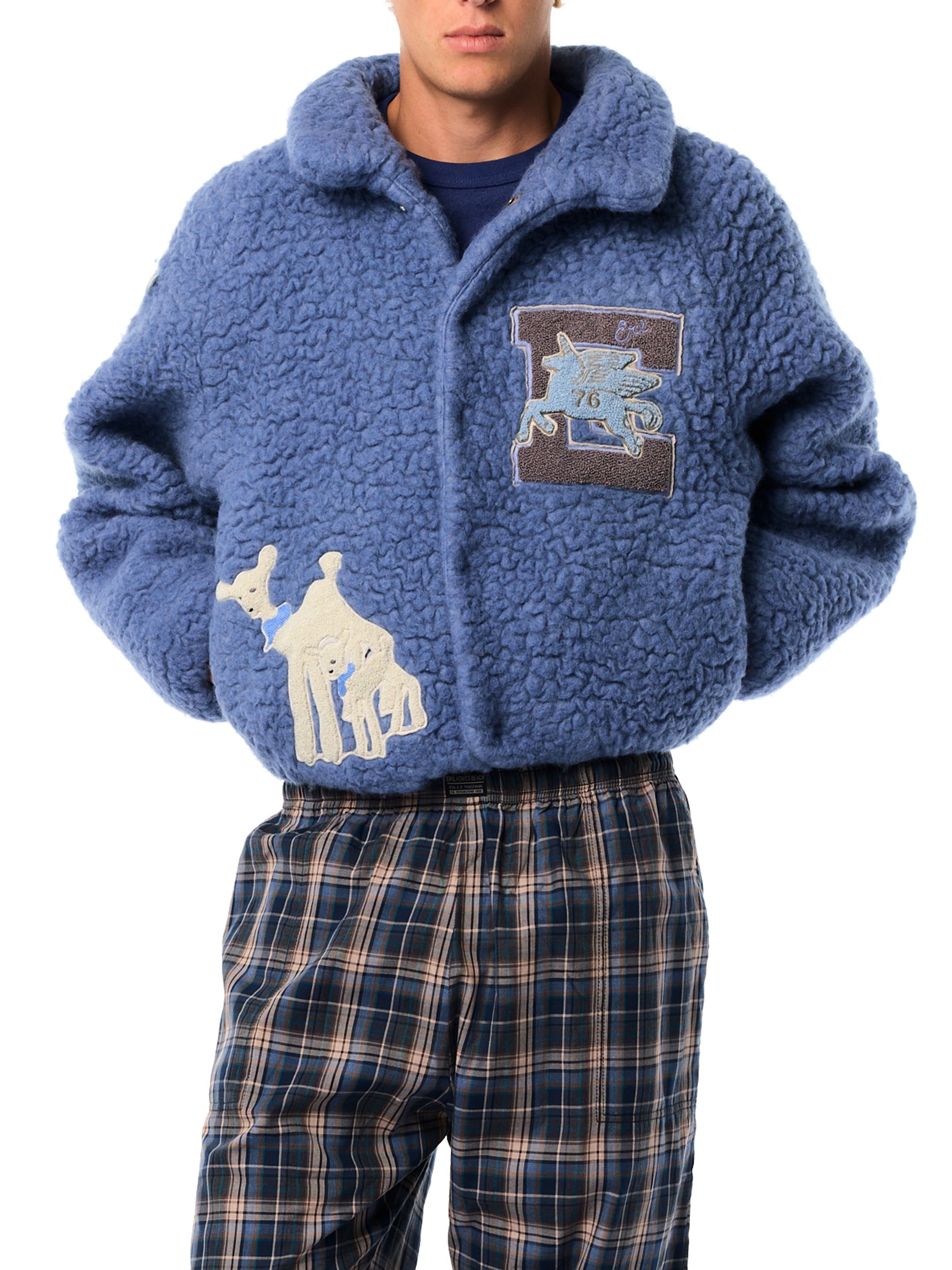 [ERL] エルル Erl ジャケット Jacket (送料関税込み) ERL - イーアールエル】UNISEX VARSITY JACKET / BLUE