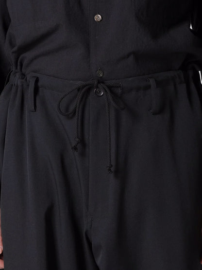 【Y's for men-ワイズフォーメン】WOOL GABARDINE WIDE STRING PANTS(パンツ/ブラック)