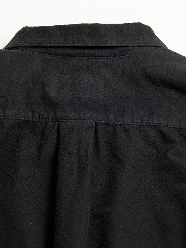 【ANACHRONORM - アナクロノーム】AN380 COTTON SUEDE WIDE SHIRTS BLACK / BLACK (シャツ/ブラック)