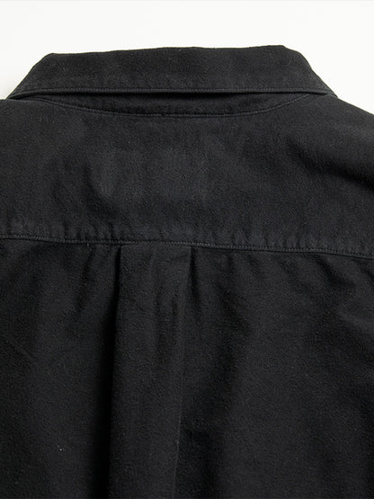 【ANACHRONORM - アナクロノーム】AN380 COTTON SUEDE WIDE SHIRTS BLACK / BLACK (シャツ/ブラック)