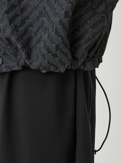 【White Mountaineering - ホワイトマウンテニアリング】WINDSTOPPER HERRINGBONE JACQUARD COACH JACKET / BLACK (ジャケット/ブラック)