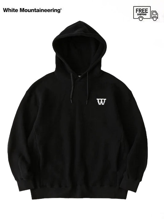 【White Mountaineering - ホワイトマウンテニアリング】LOGO PATCH HOODIE /  BLACK(フーディー/ブラック)