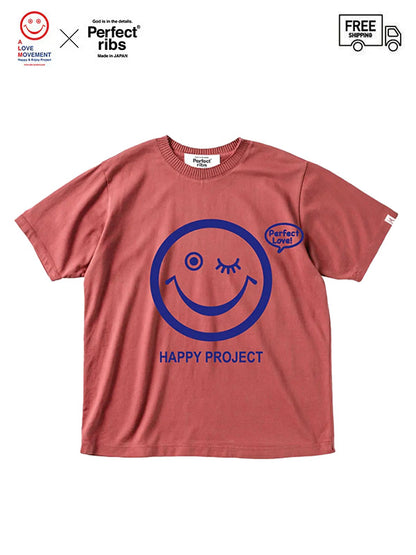 【Perfect ribs®×ALM】"SMILE & TAKE IT EASY" Short Sleeve T Shirts / Vintage Red(Tシャツ)