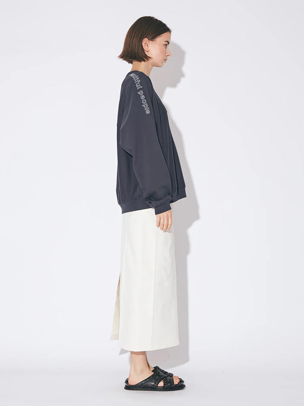 【beautiful people - ビューティフルピープル】suvin compact jersey no shoulder long T / NAVY（L/S Tシャツ/ネイビー)