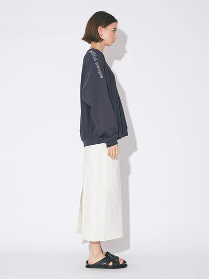 【beautiful people - ビューティフルピープル】suvin compact jersey no shoulder long T / NAVY（L/S Tシャツ/ネイビー)