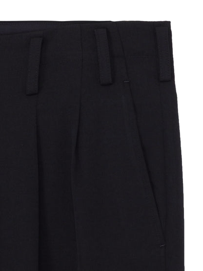 【Yohji Yamamoto POUR HOMME - ヨウジヤマモト プールオム】WOOL GABARDINE 2TUCKS PANTS（パンツ/ブラック)