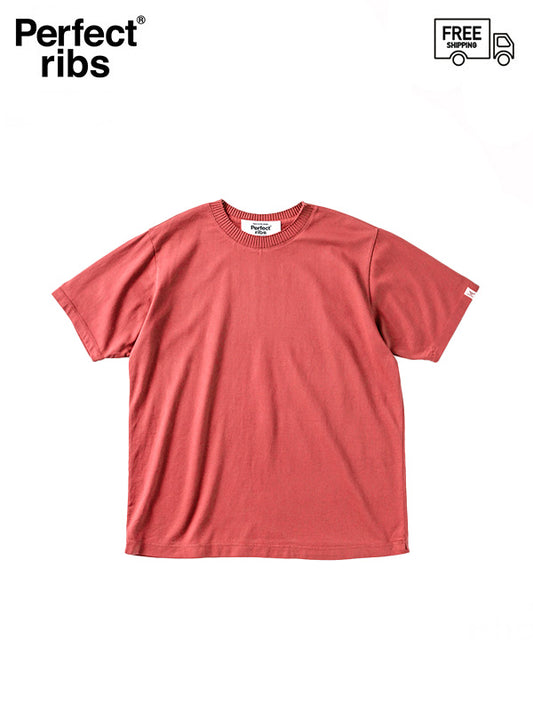 【Perfect ribs® - パーフェクトリブス】Basic Short Sleeve T Shirts / Vintage Red (Tシャツ/レッド)