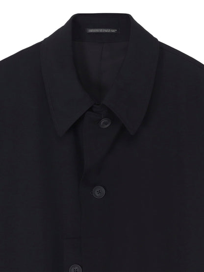 【Yohji Yamamoto POUR HOMME - ヨウジヤマモト プールオム】WOOL GABARDINE DESIGNED SLEEVE COAT（コート/ブラック)